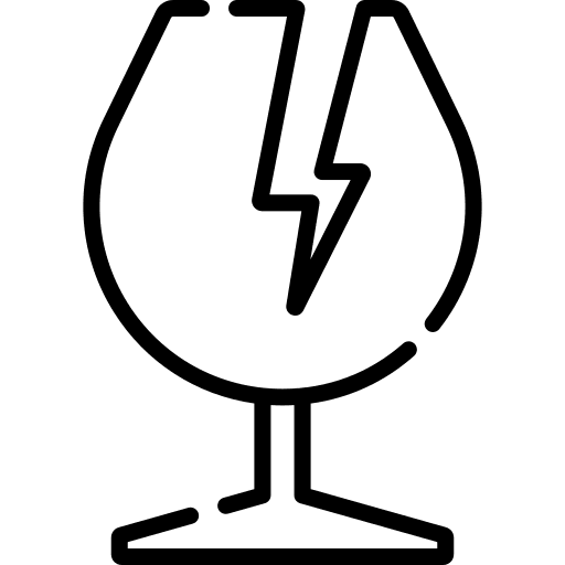 Broken glass fragile sign symbol icon