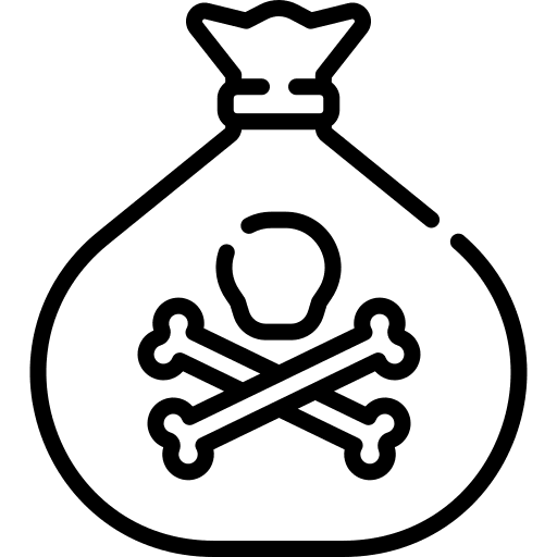 Hazardous sack industry skull icon