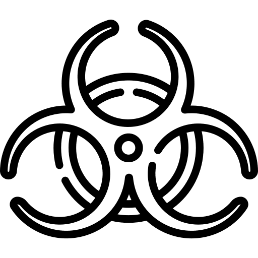 Toxic biological hazard danger sign icon
