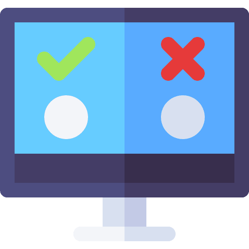 Testing business and finance comparative monitor icon