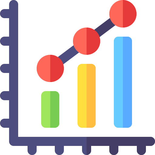 Growth line bars promotion graphic icon Growth line bars promotion graphic icon