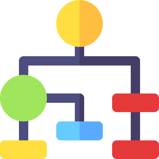 Planning network process flow chart icon Planning network process flow chart icon