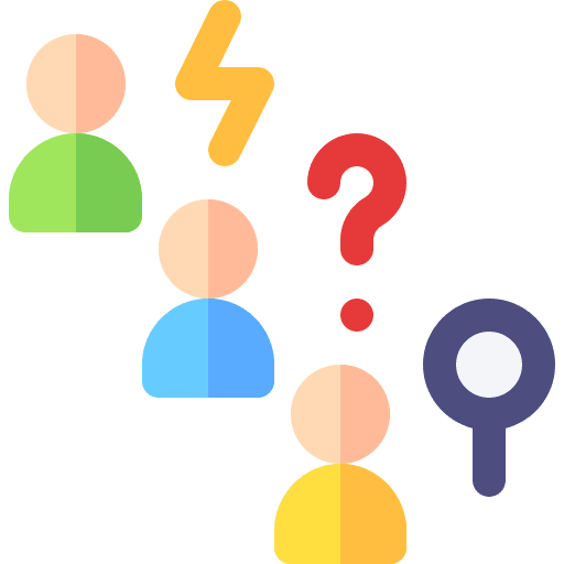 Team select question mark magnifying glass icon Team select question mark magnifying glass icon
