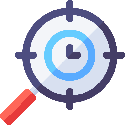 Search time and date loupe search icon Search time and date loupe search icon