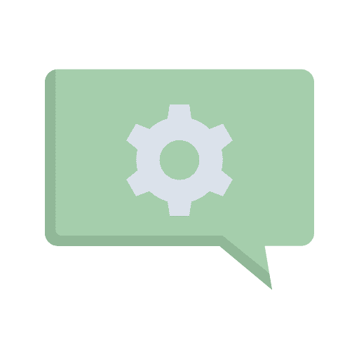 Chat communications gear customer service icon Chat communications gear customer service icon