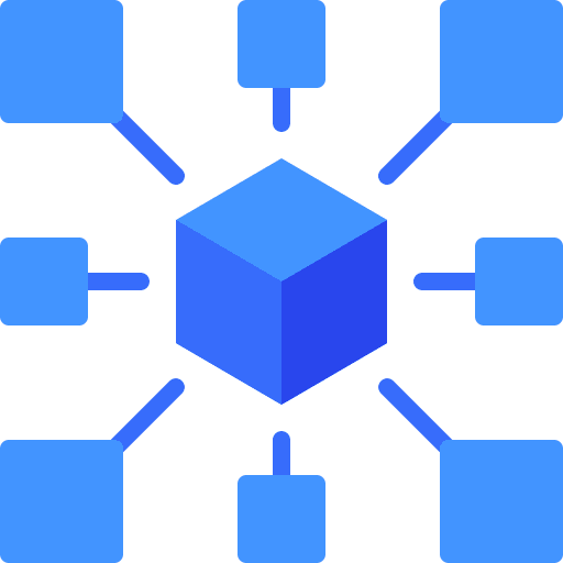 Centralized decentralized bond framework icon