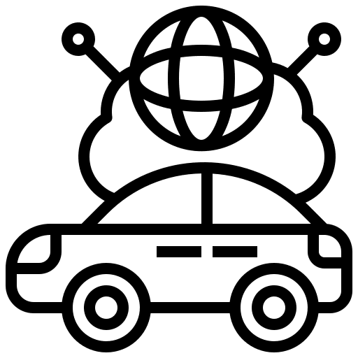 Internet of things transportation electronic device car icon Internet of things transportation electronic device car icon