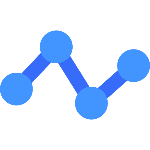 Line chart line chart seo and web connect icon