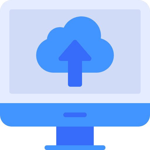 Computer computer monitor upload icon Computer computer monitor upload icon