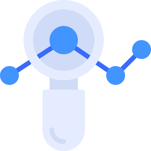 Magnifier bar graph data analytics seo and web icon Magnifier bar graph data analytics seo and web icon