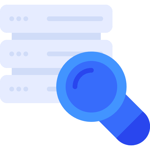 Server loupe technology server icon Server loupe technology server icon
