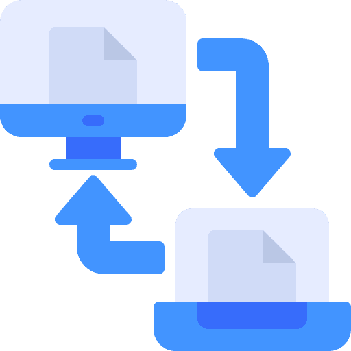 Transfer data responsive networking synchronize icon Transfer data responsive networking synchronize icon