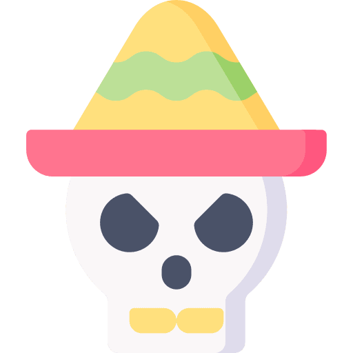 Mexican skull avatar hat man icon
