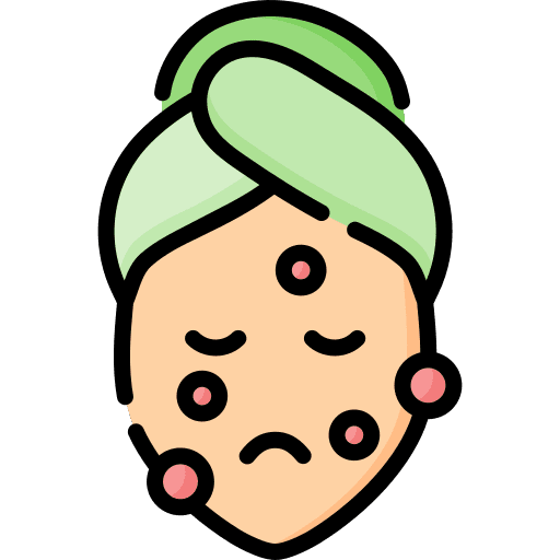 Acne allergy acne face icon