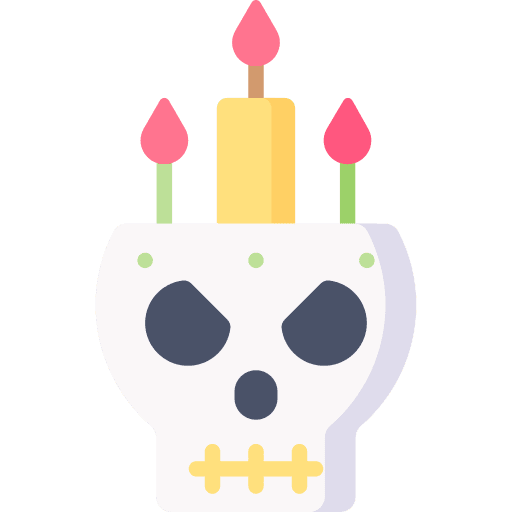 Candles light skull ornament icon Candles light skull ornament icon