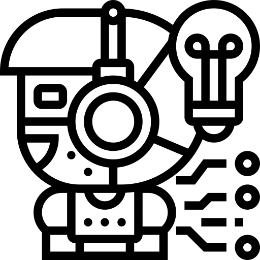 Innovation business and finance automaton artificial intelligence icon Innovation business and finance automaton artificial intelligence icon