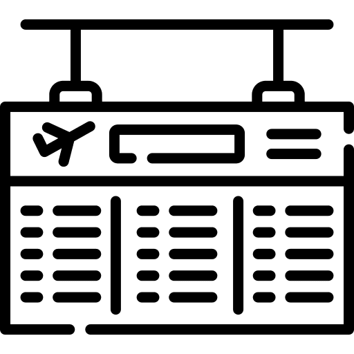Flight information airplane direction departures icon
