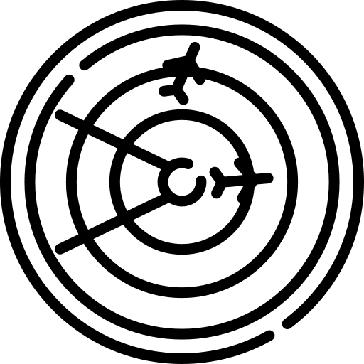 Radar transportation area flight icon Radar transportation area flight icon