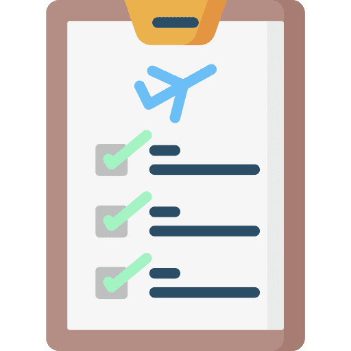 Check list airplane airport criteria icon