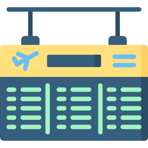 Flight information airplane flight information departures icon