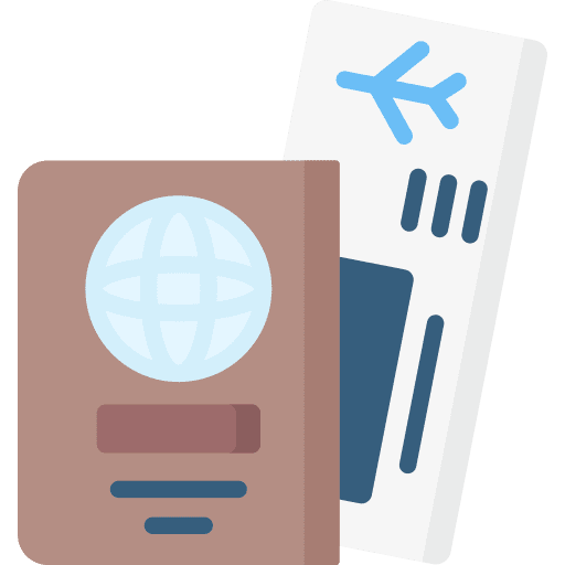 Passport travel document airplane icon