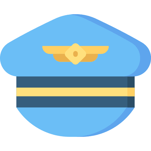 Pilot hat captain airplane aviation icon