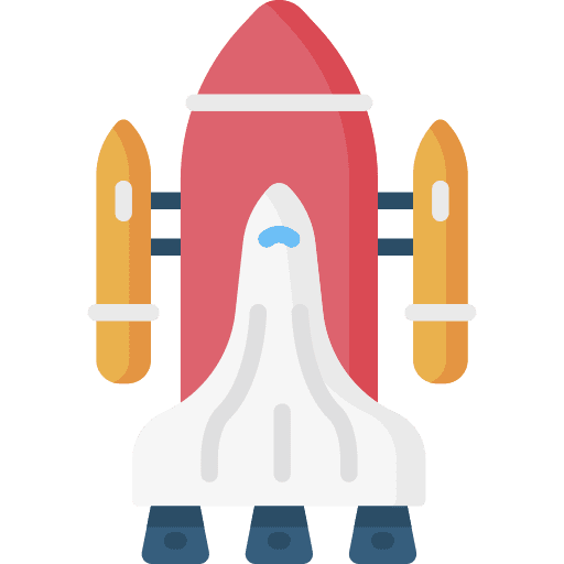 Rocket space ship transportation space shuttle icon
