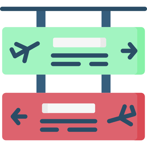 Direction airport directional sign signaling icon Direction airport directional sign signaling icon
