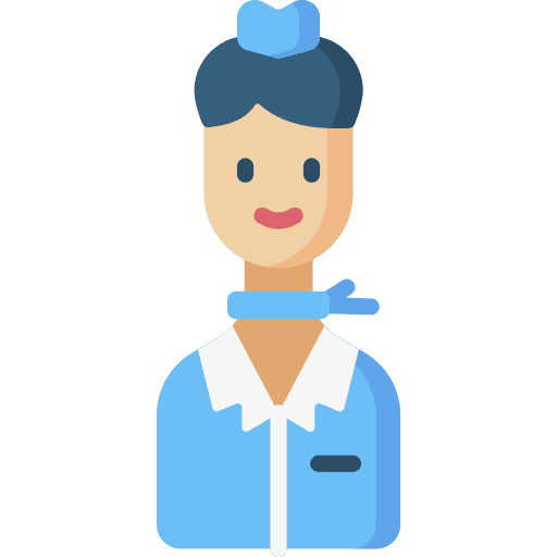 Flight attendant professions and jobs caucasian assistant icon Flight attendant professions and jobs caucasian assistant icon