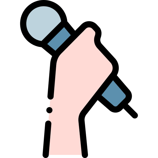 Singing song voice microphone icon