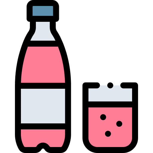 Soda bottle food and restaurant glass refreshment icon