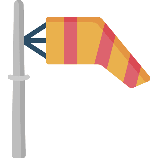Windsock guide wind direction signaling icon Windsock guide wind direction signaling icon
