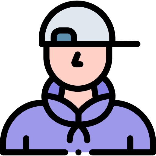 Young man young man person cap icon