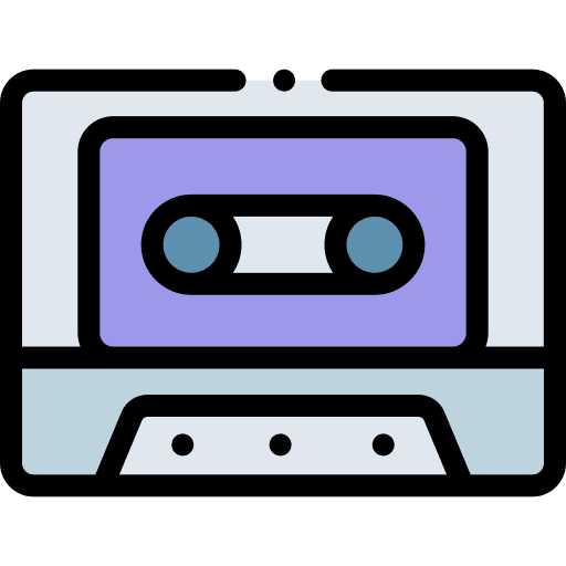 Cassette tape sound vintage electronics icon Cassette tape sound vintage electronics icon