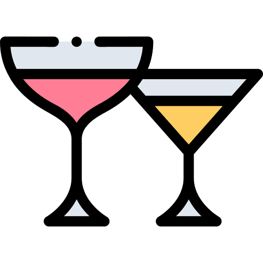 Cocktails alcohol food and restaurant beverage icon Cocktails alcohol food and restaurant beverage icon