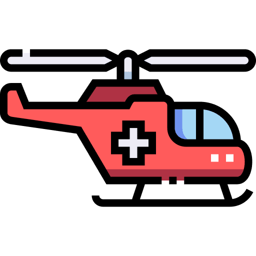 Helicopter transportation healthcare rescue icon