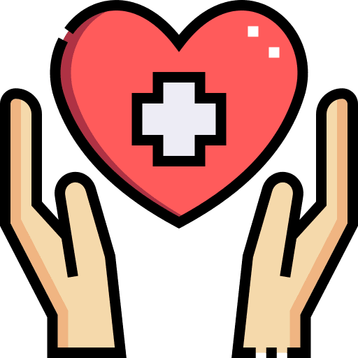 Medical assistance first aid medical service heart icon