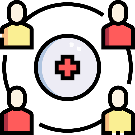 Network healthcare and medical donation volunteer icon