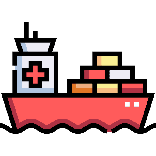 Cargo boat transport transportation global icon