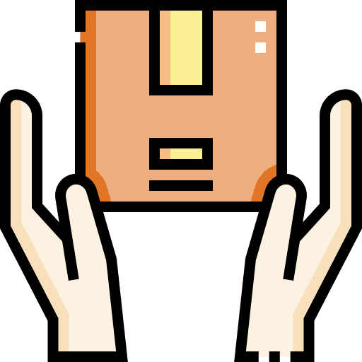 Delivery box hands package delivery box icon