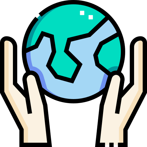 Globe sustainable planet hands icon