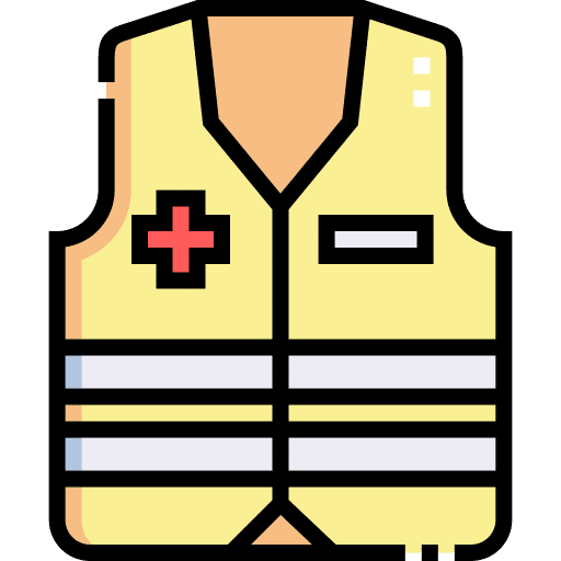 High visibility vest life vest volunteer life jacket icon