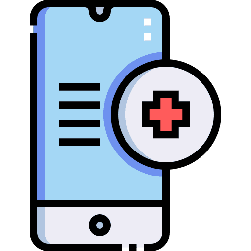 Mobile phone online assistance healthcare and medical mobile phone icon