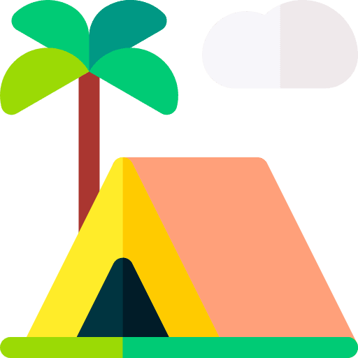 Camping tent landscape nature holidays icon