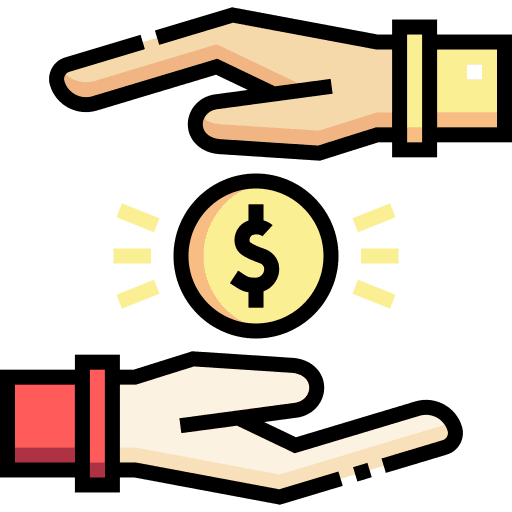 Charity donation dollar solidarity icon