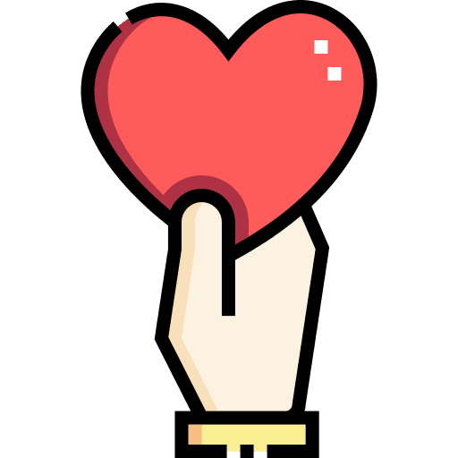 Love hand gesture hand donation icon