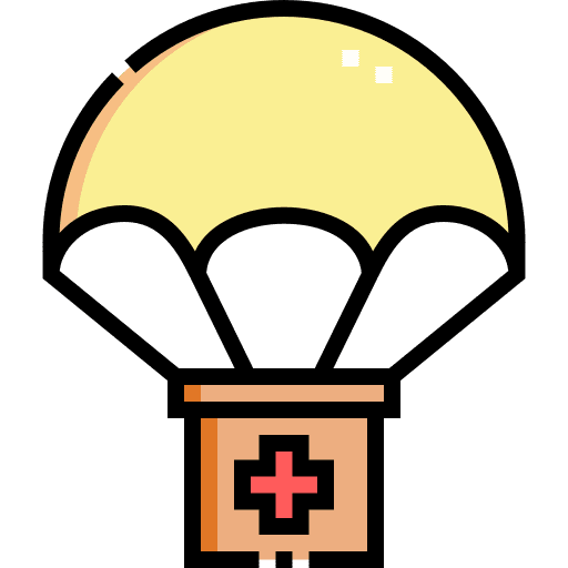 Package delivery box supplies humanitarian icon