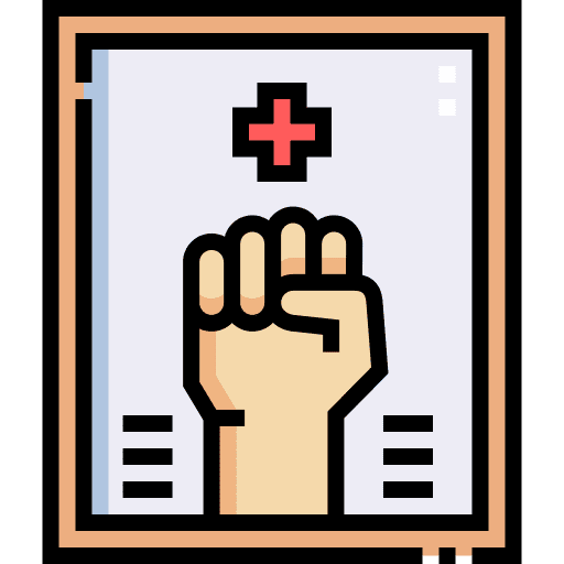 Poster signs humanitarian fist icon