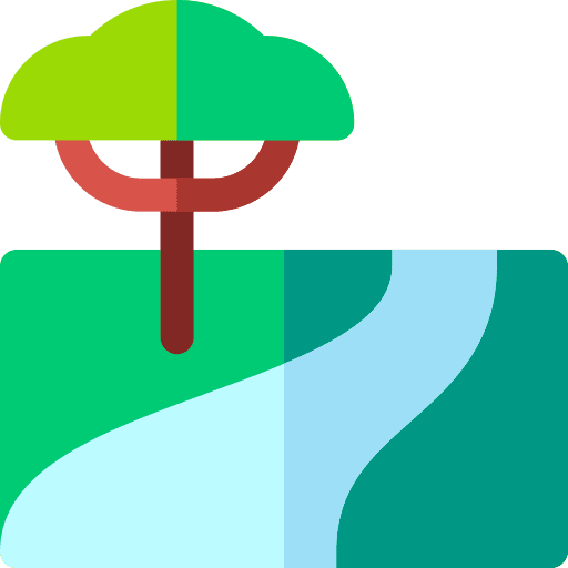 River forest nature view river icon