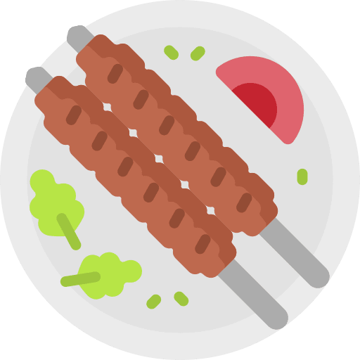 Kebab chicken asian food food and restaurant icon